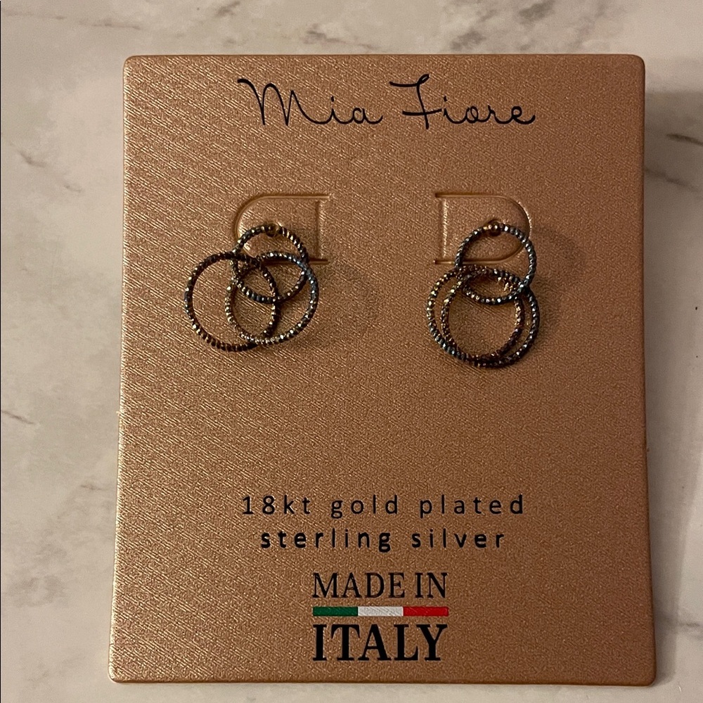 Mia Fiore Gold Plated Sterling Silver Circle Earrings